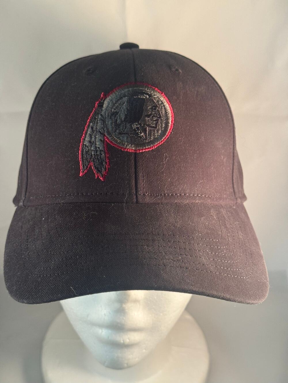 Washington Redskins Blackout Logo Adjustable Hat NFL Team Apparel Black Cap